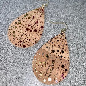 Pollock - paint splatter cork earrings